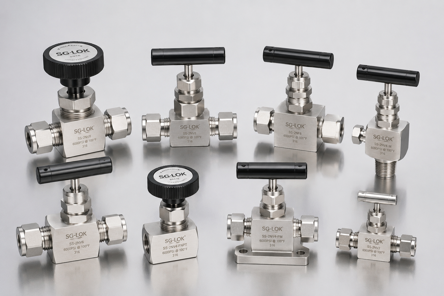 SG-LOK stainless steel needle valve